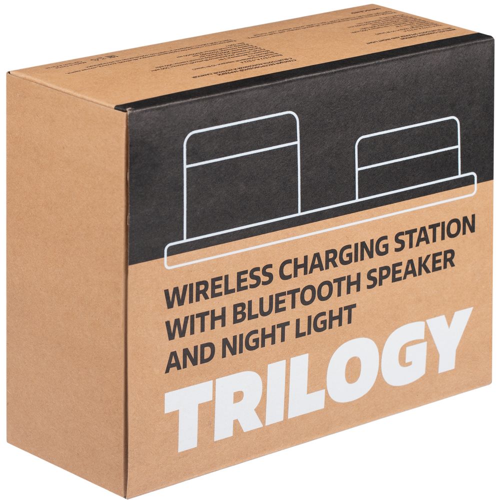 Станция беспроводной зарядки с колонкой и ночником Trilogy, белая — изображение 16