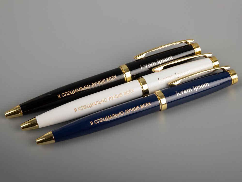 Ручка шариковая Letra Gold, глянцевая, белая — изображение 7