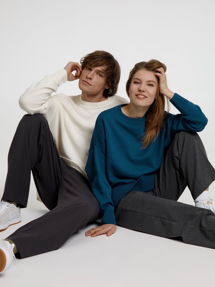 Джемпер оверсайз унисекс Stated в сумке, белый (молочный) — изображение 11