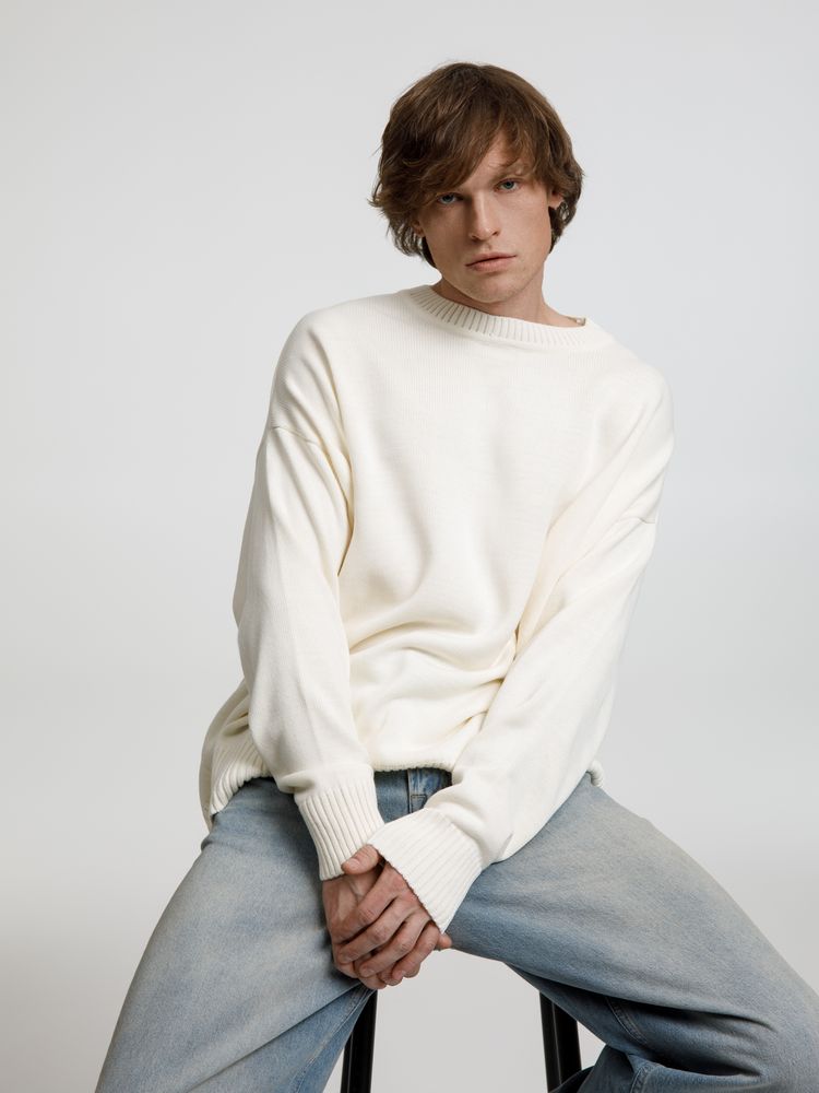 Джемпер оверсайз унисекс Stated в сумке, белый (молочный) — изображение 8