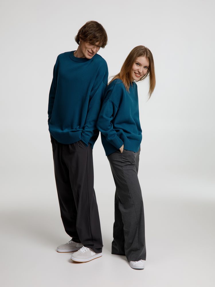 Джемпер оверсайз унисекс Stated в сумке, синий (морская волна) — изображение 15