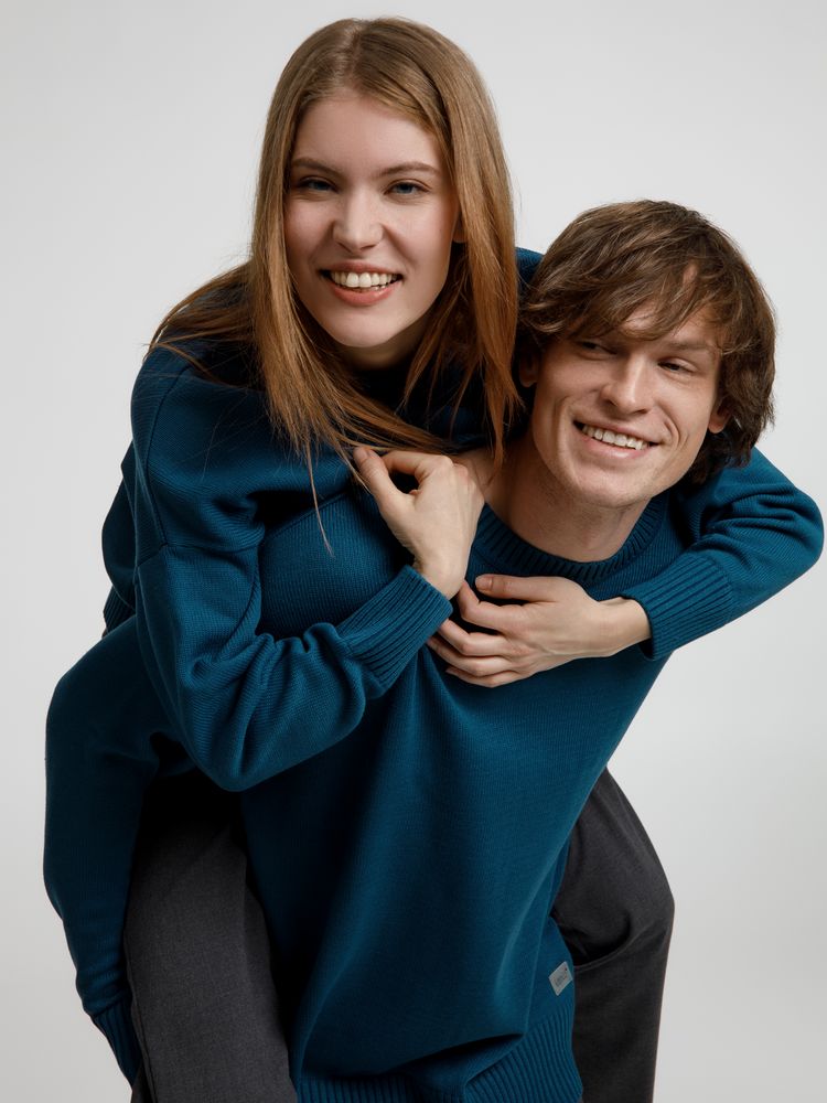 Джемпер оверсайз унисекс Stated в сумке, синий (морская волна) — изображение 14