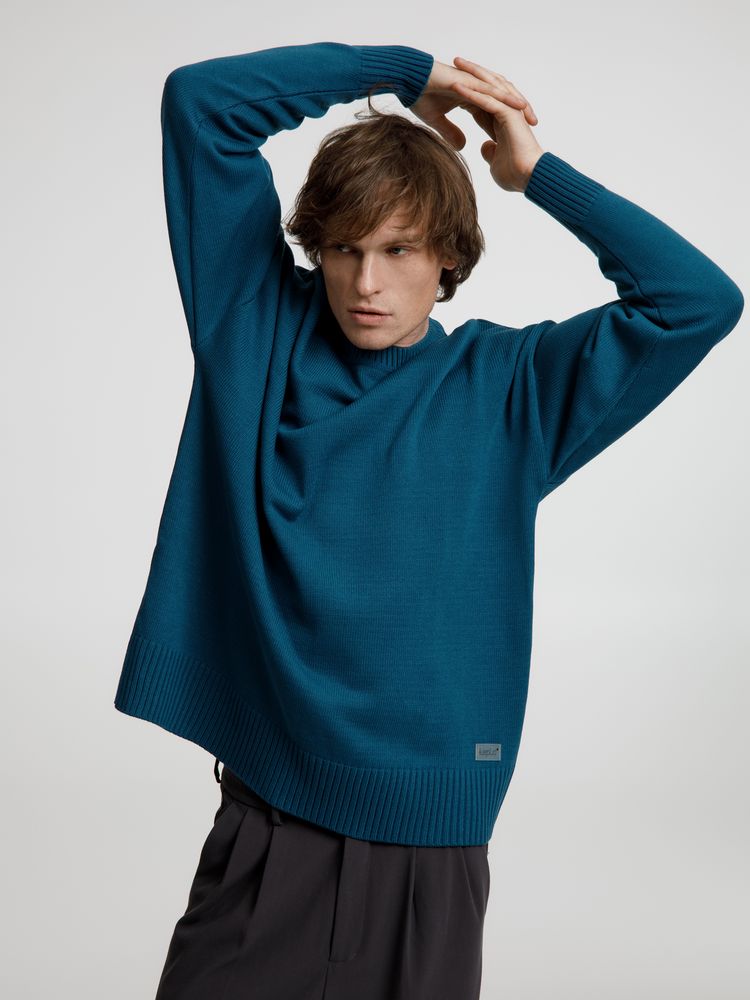 Джемпер оверсайз унисекс Stated в сумке, синий (морская волна) — изображение 12