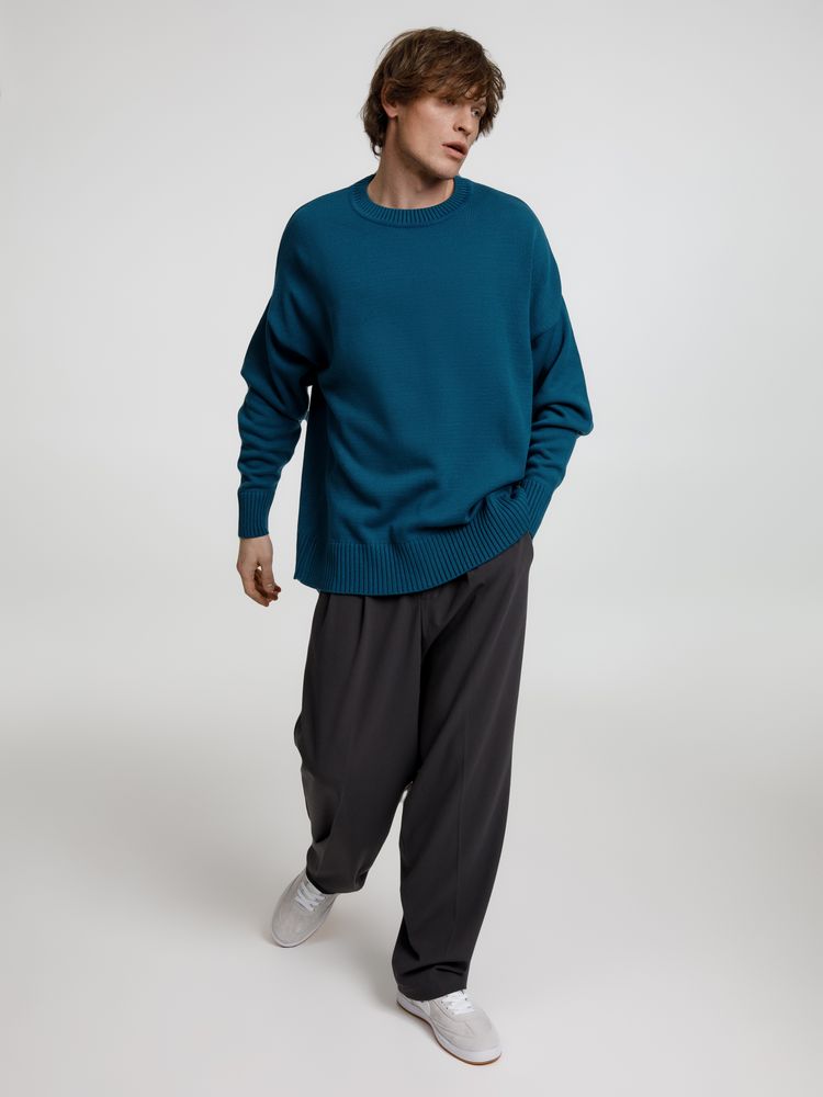 Джемпер оверсайз унисекс Stated в сумке, синий (морская волна) — изображение 11