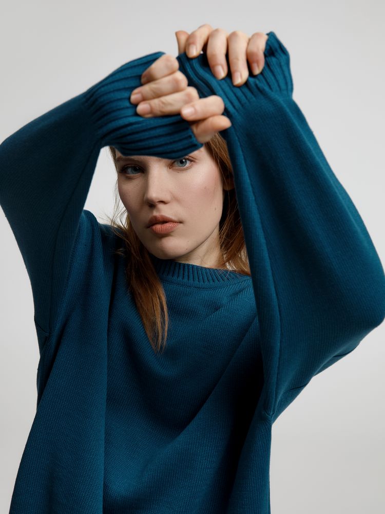 Джемпер оверсайз унисекс Stated в сумке, синий (морская волна) — изображение 8