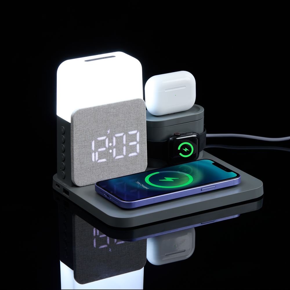 Зарядная станция с часами и подсветкой Large Charge ver.2, серая — изображение 12