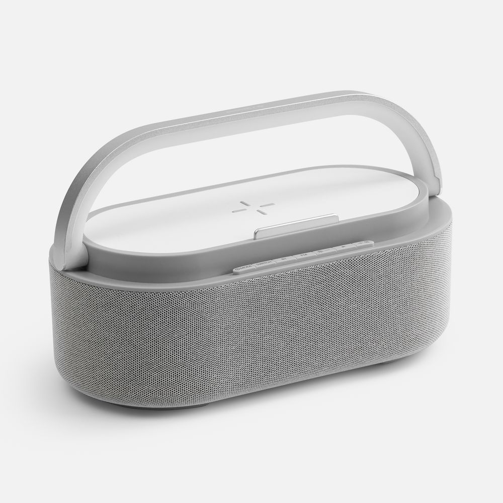 Колонка с часами и беспроводной зарядкой Veske ver.2, серая — изображение 3