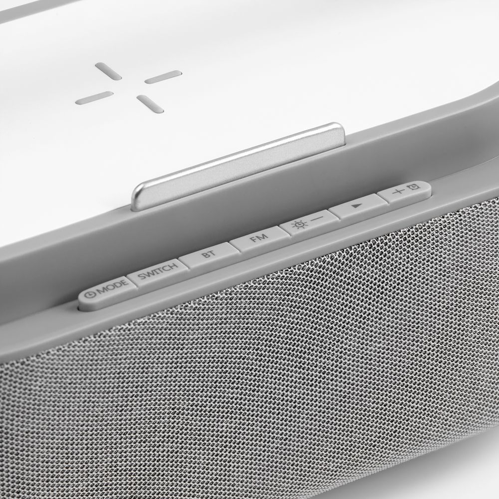 Колонка с часами и беспроводной зарядкой Veske ver.2, серая — изображение 7