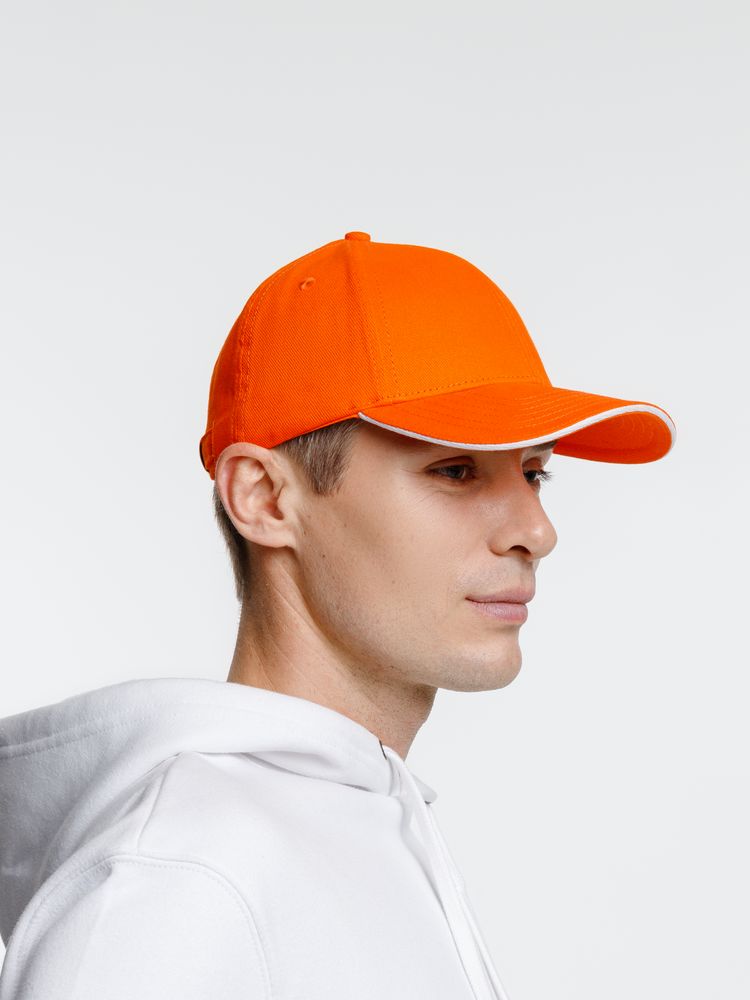 Бейсболка Spiker, оранжевая с белым — изображение 9