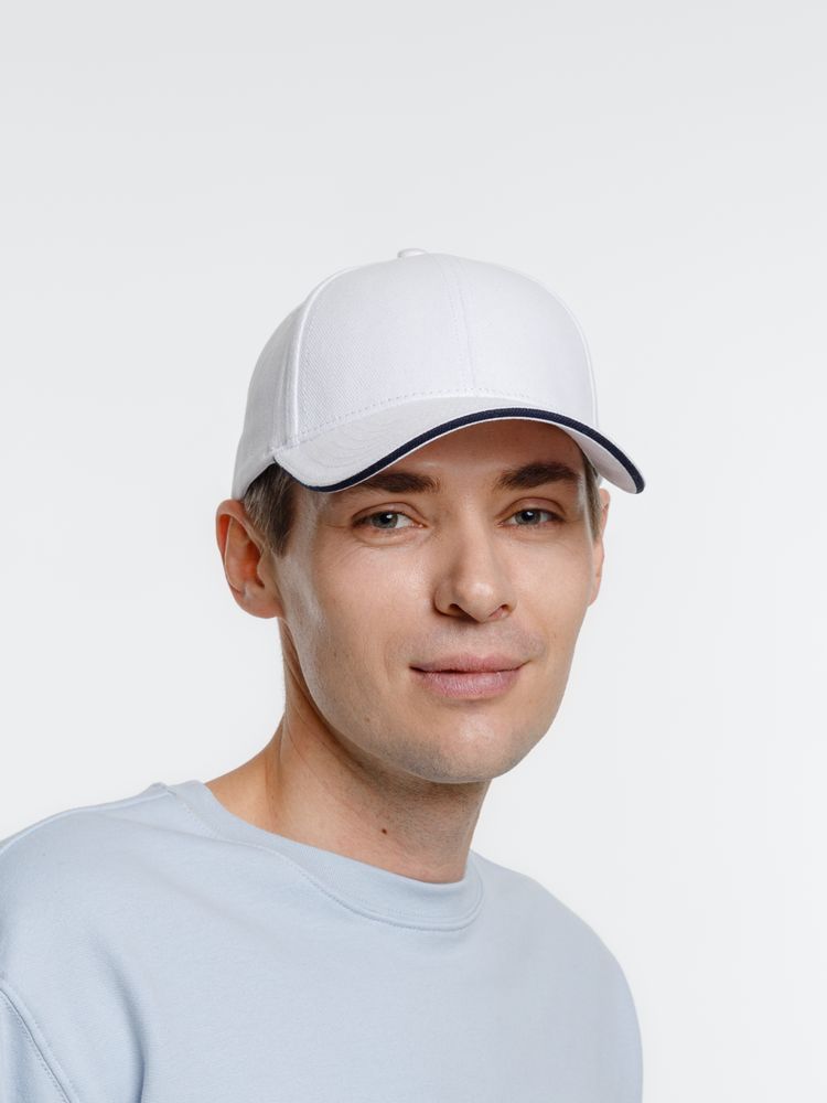 Бейсболка Spiker, белая с темно-синим — изображение 9