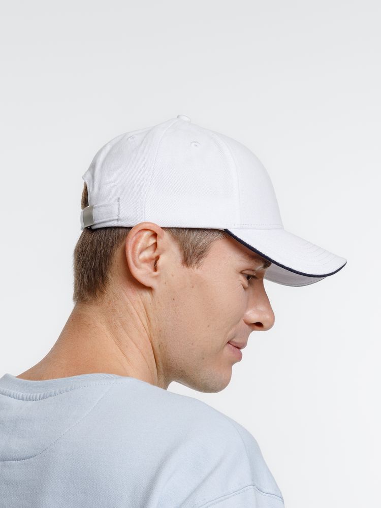 Бейсболка Spiker, белая с темно-синим — изображение 10