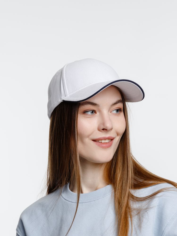 Бейсболка Spiker, белая с темно-синим — изображение 7