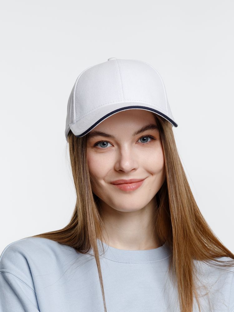 Бейсболка Spiker, белая с темно-синим — изображение 6