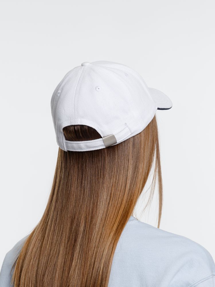 Бейсболка Spiker, белая с темно-синим — изображение 8