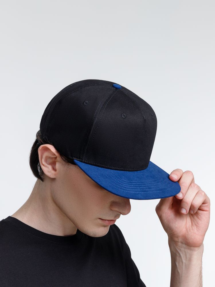 Бейсболка Foreside с прямым козырьком, черная с синим — изображение 7