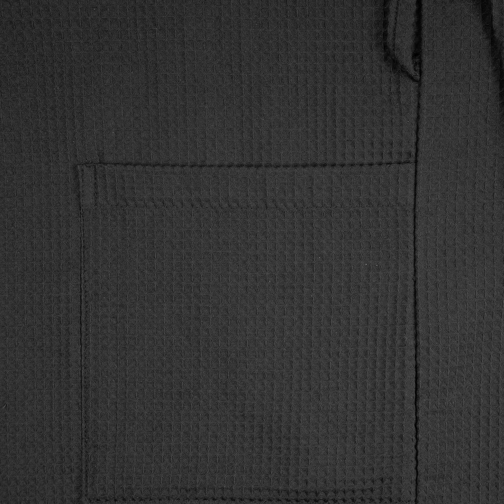 Халат вафельный Kimono, черный — изображение 6