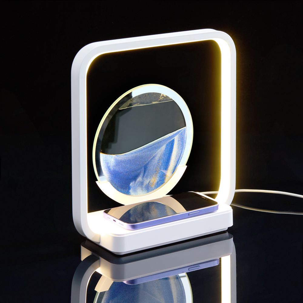 Интерьерный светильник с беспроводной зарядкой Sandflow, белый — изображение 8