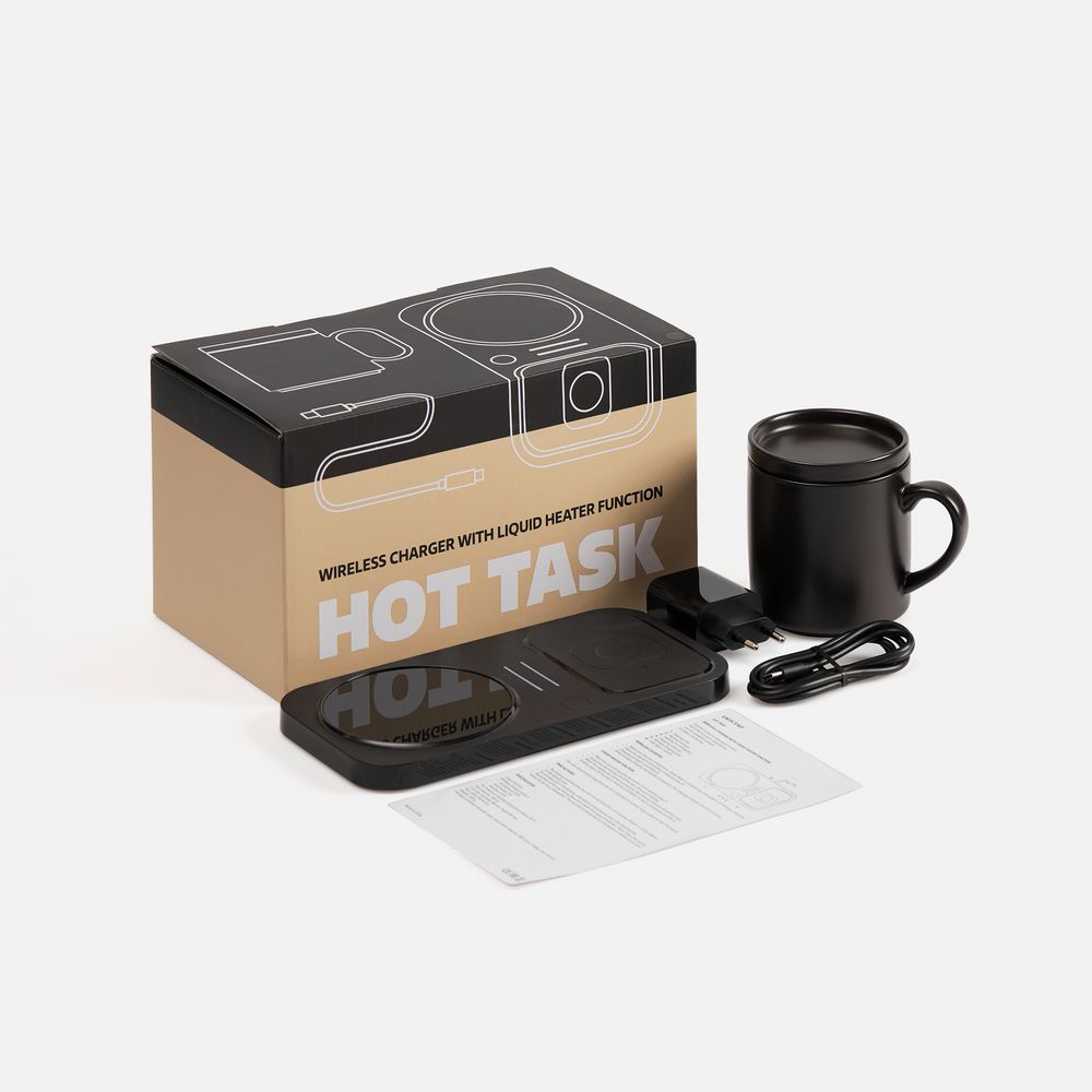 Беспроводное зарядное устройство с подогревом кружки Hot Task, черное — изображение 12