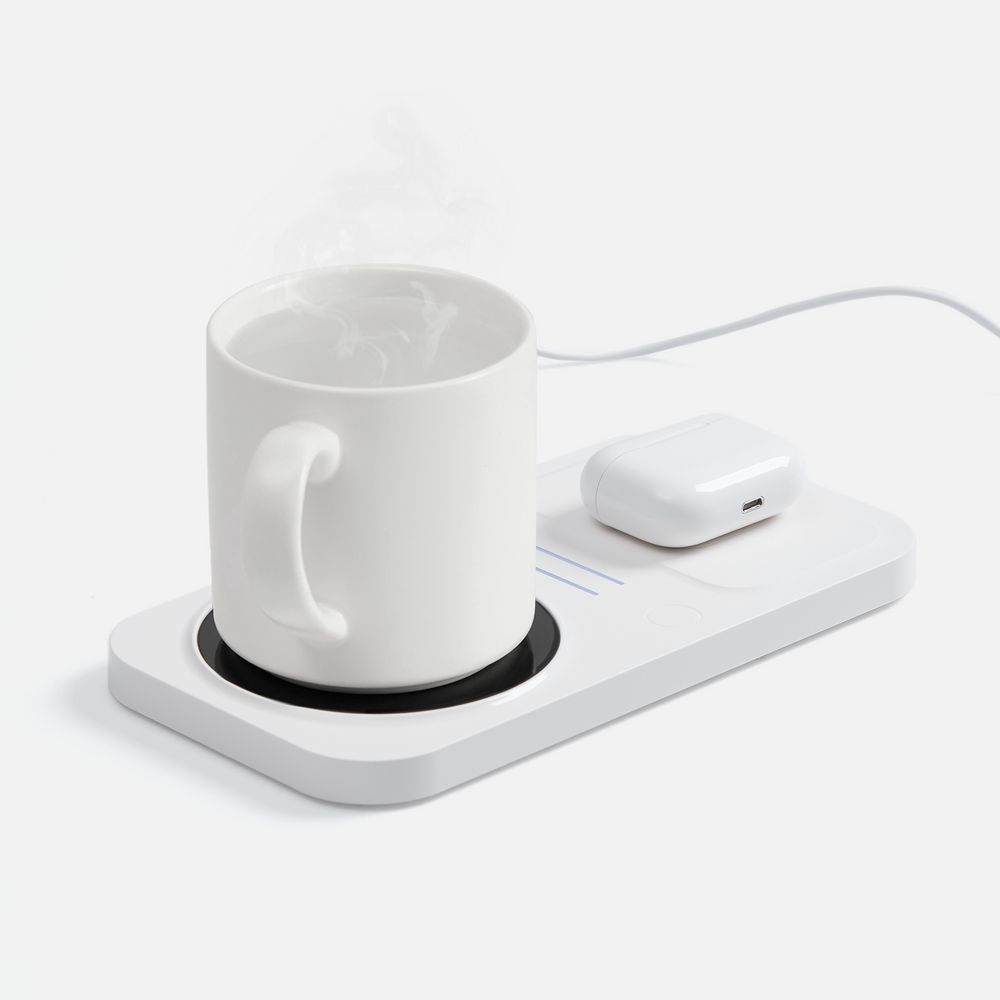 Беспроводное зарядное устройство с подогревом кружки Hot Task, белое — изображение 3