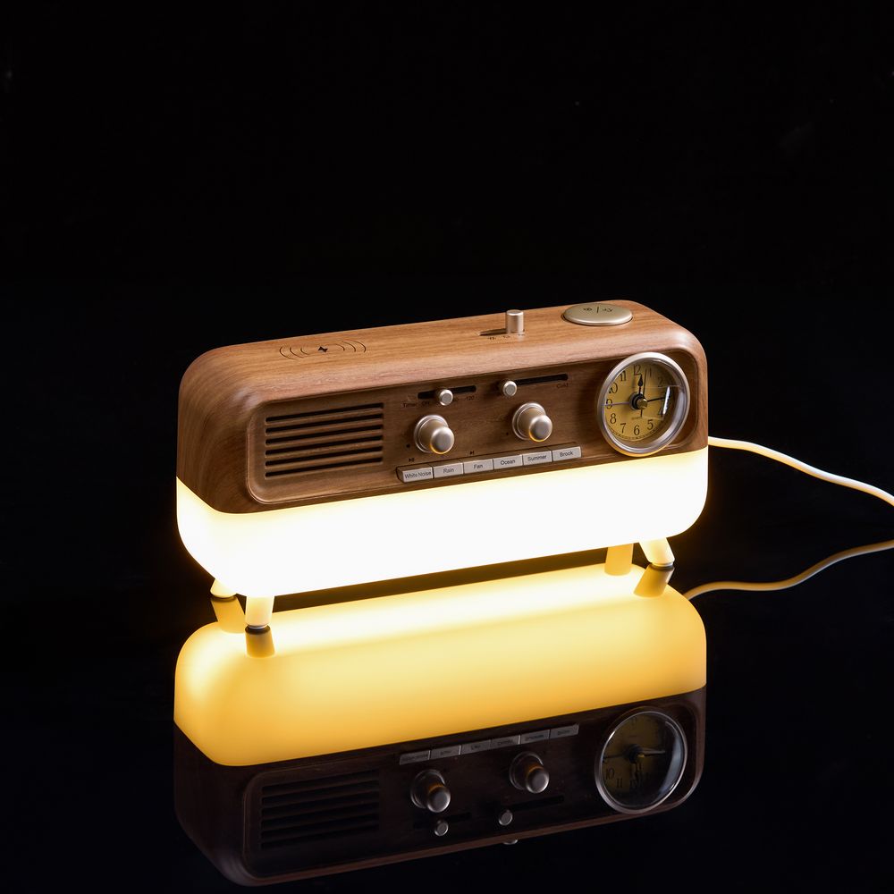 Bluetooth-колонка с беспроводной зарядкой, часами и подсветкой Multiverse, ver.2 — изображение 9