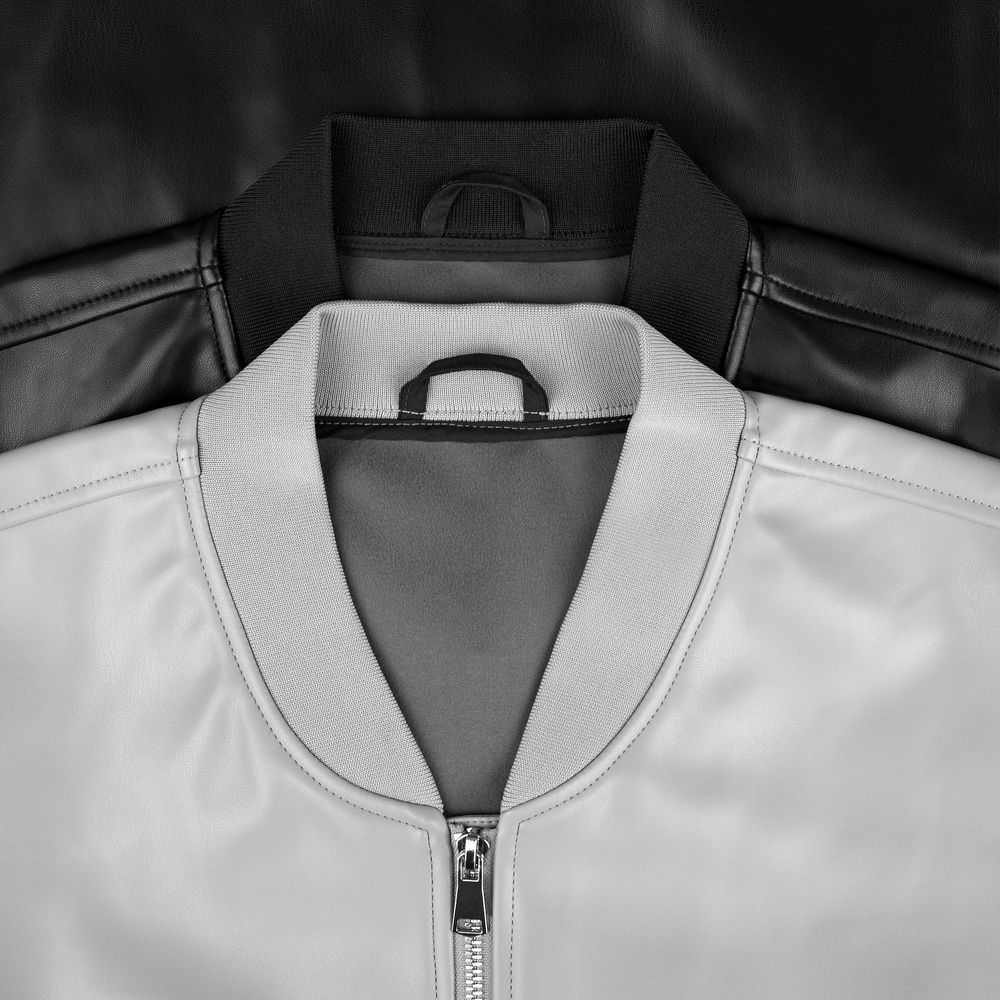 Бомбер из искусственной кожи Univer, серый — изображение 10