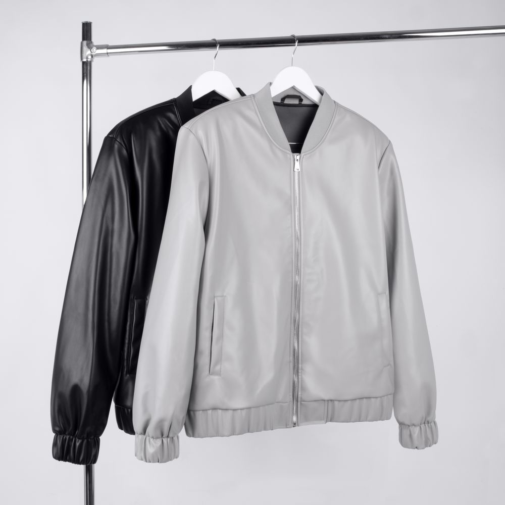 Бомбер из искусственной кожи Univer, черный — изображение 5