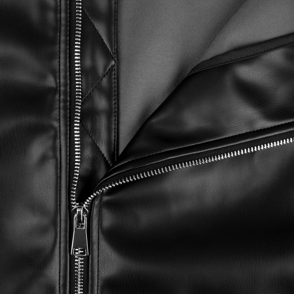 Бомбер из искусственной кожи Univer, черный — изображение 7