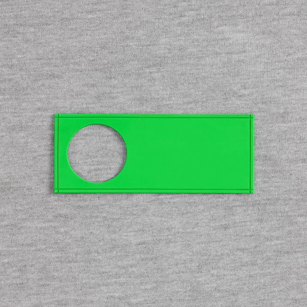 Лейбл из ПВХ с вырубкой «Круг», зеленый неон — изображение 3
