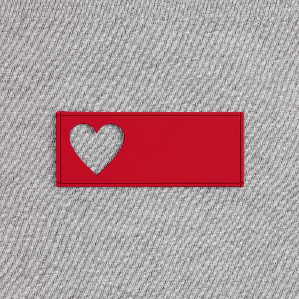 Лейбл из ПВХ с вырубкой «Сердце», красный — изображение 3