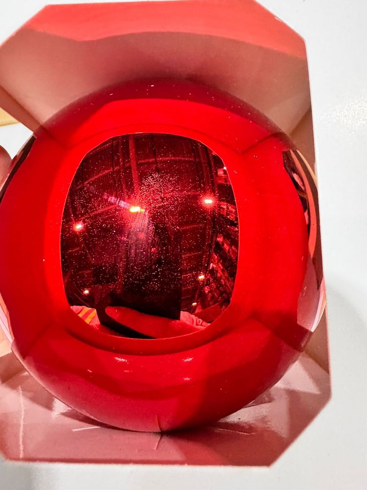 Оформительский шар Finery, 10 см, глянцевый красный — изображение 6