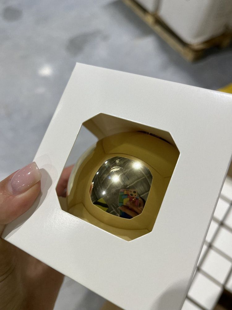 Оформительский шар Finery, 8 см, глянцевый золотистый — изображение 5