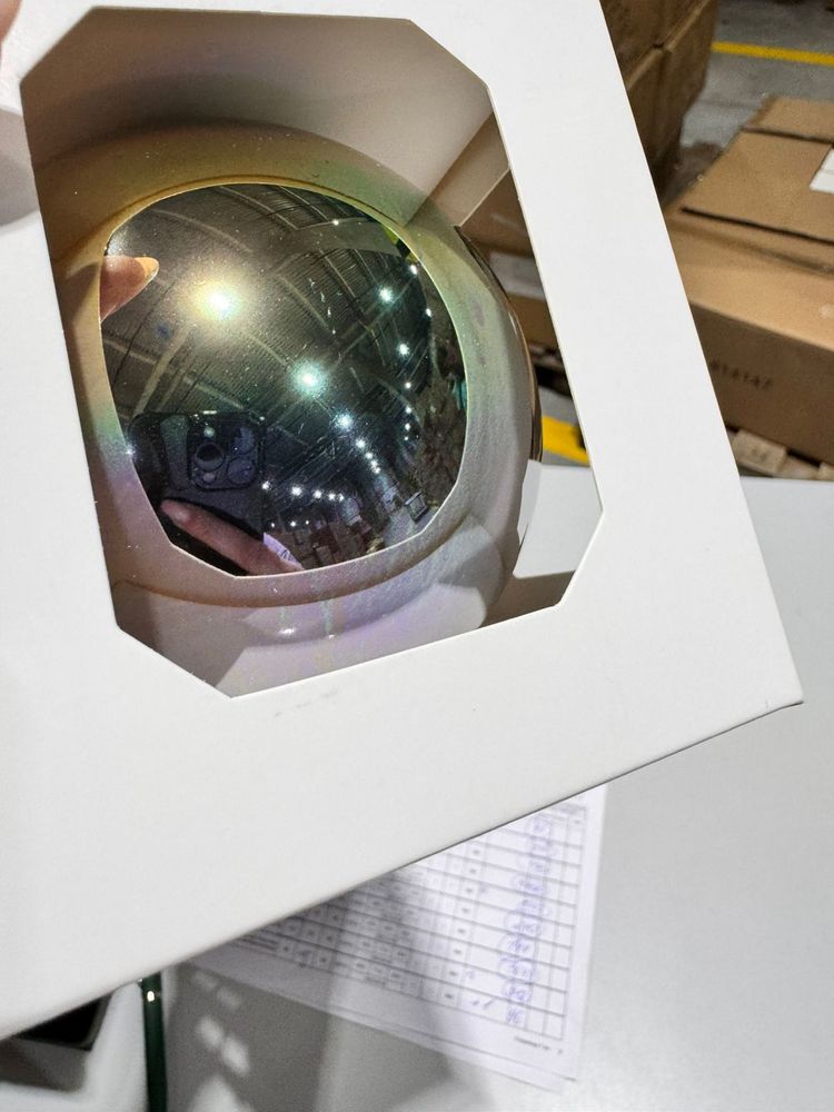 Оформительский шар Finery, 8 см, глянцевый золотистый — изображение 7