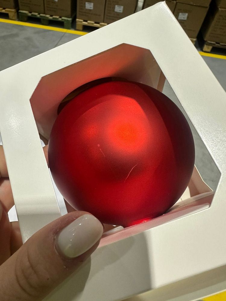 Оформительский шар Finery, 10 см, матовый красный — изображение 4