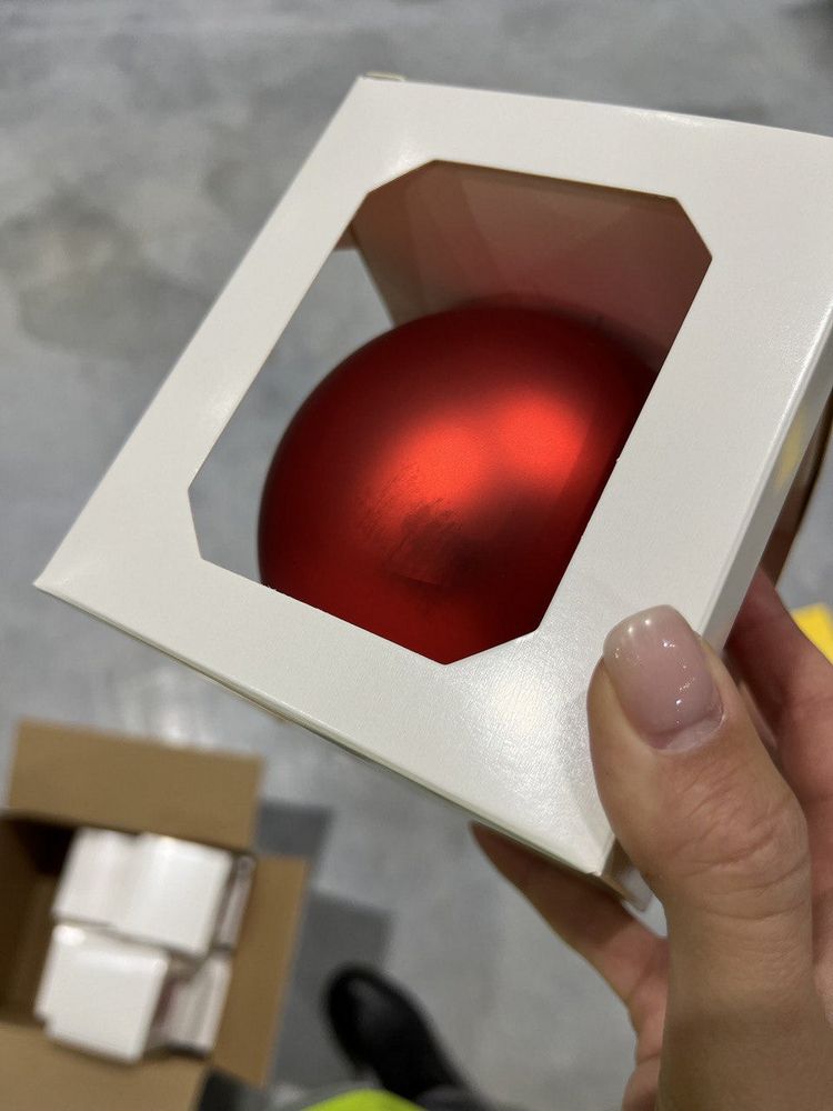 Оформительский шар Finery, 10 см, матовый красный — изображение 5