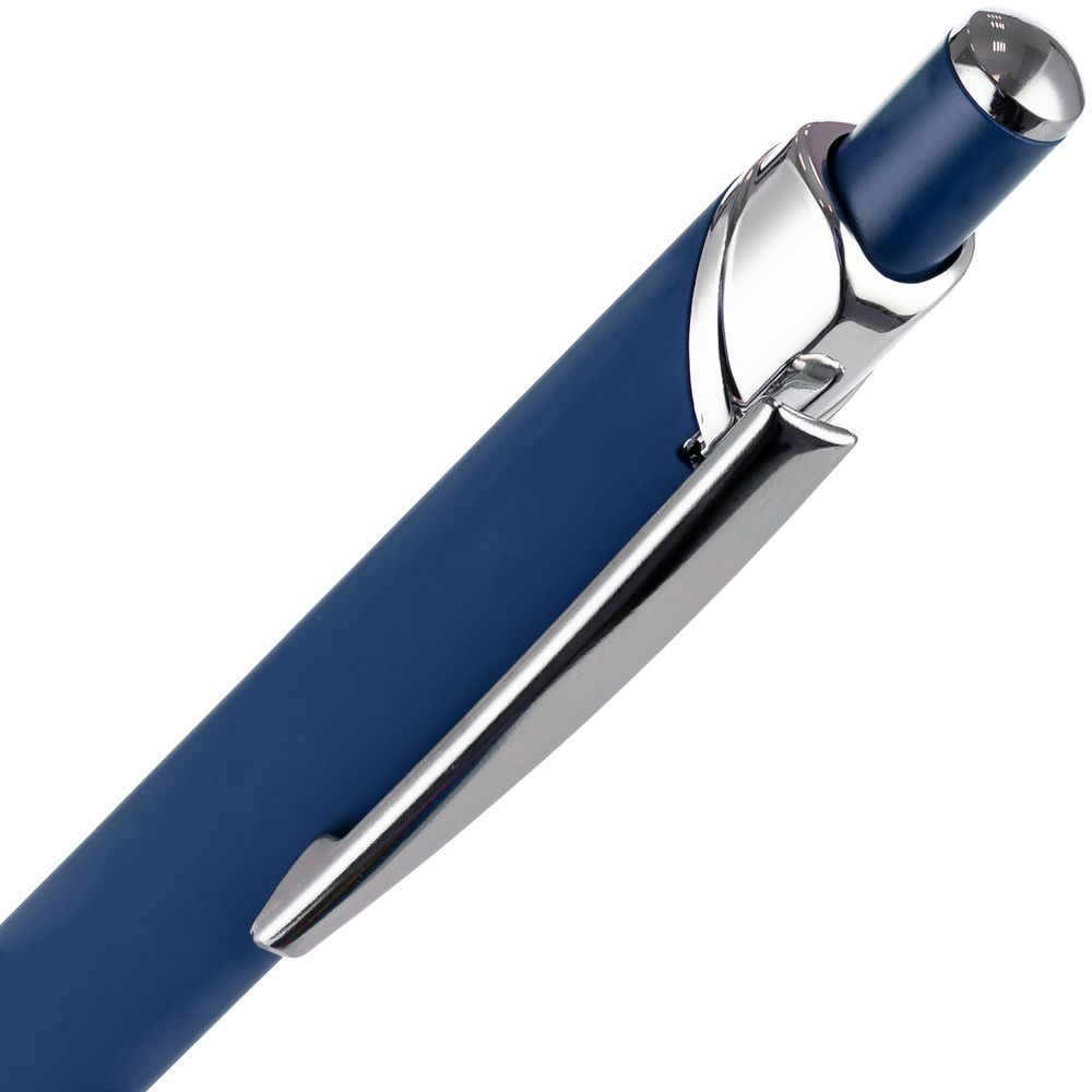 Ручка шариковая Chromos Soft Touch, синяя — изображение 5