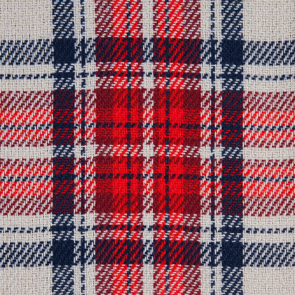 Плед «Валдай», бежевый с красным и синим — изображение 3