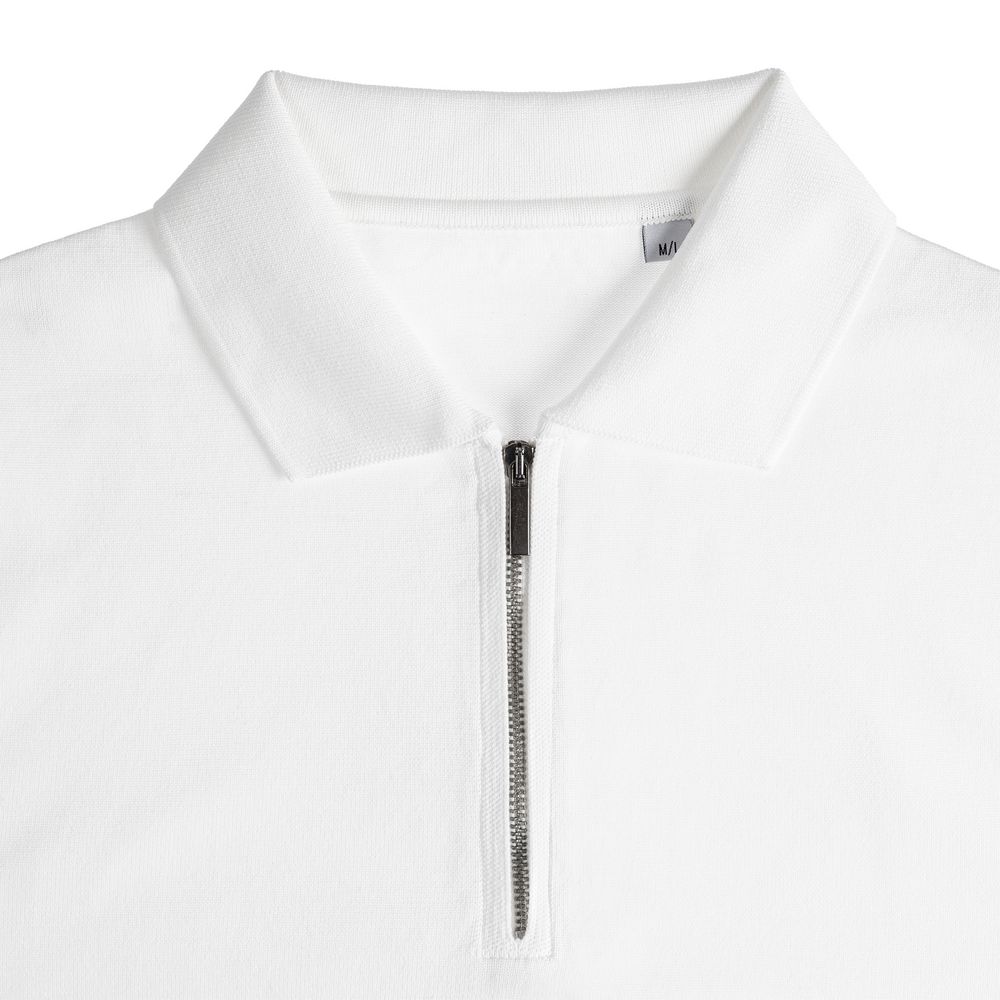 Рубашка поло мужская с длинным рукавом Terrazzo, белая — изображение 4