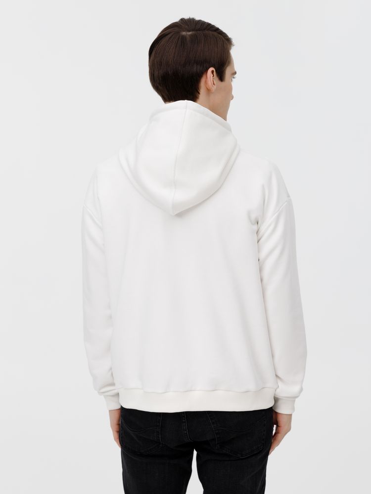 Толстовка унисекс оверсайз на молнии Zippy Terry, белая — изображение 16