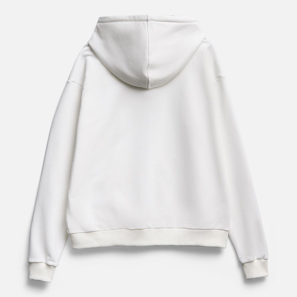 Толстовка унисекс оверсайз на молнии Zippy Terry, белая — изображение 4