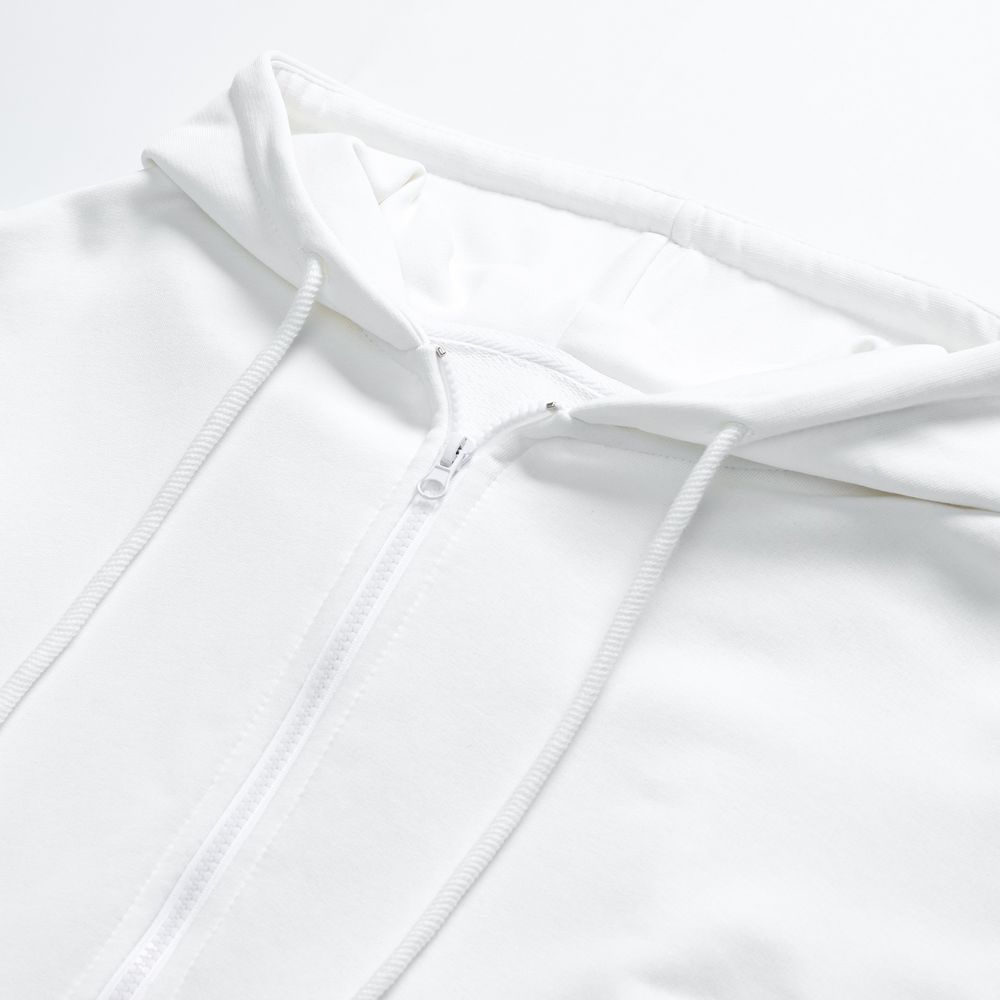Толстовка унисекс оверсайз на молнии Zippy Terry, белая — изображение 5