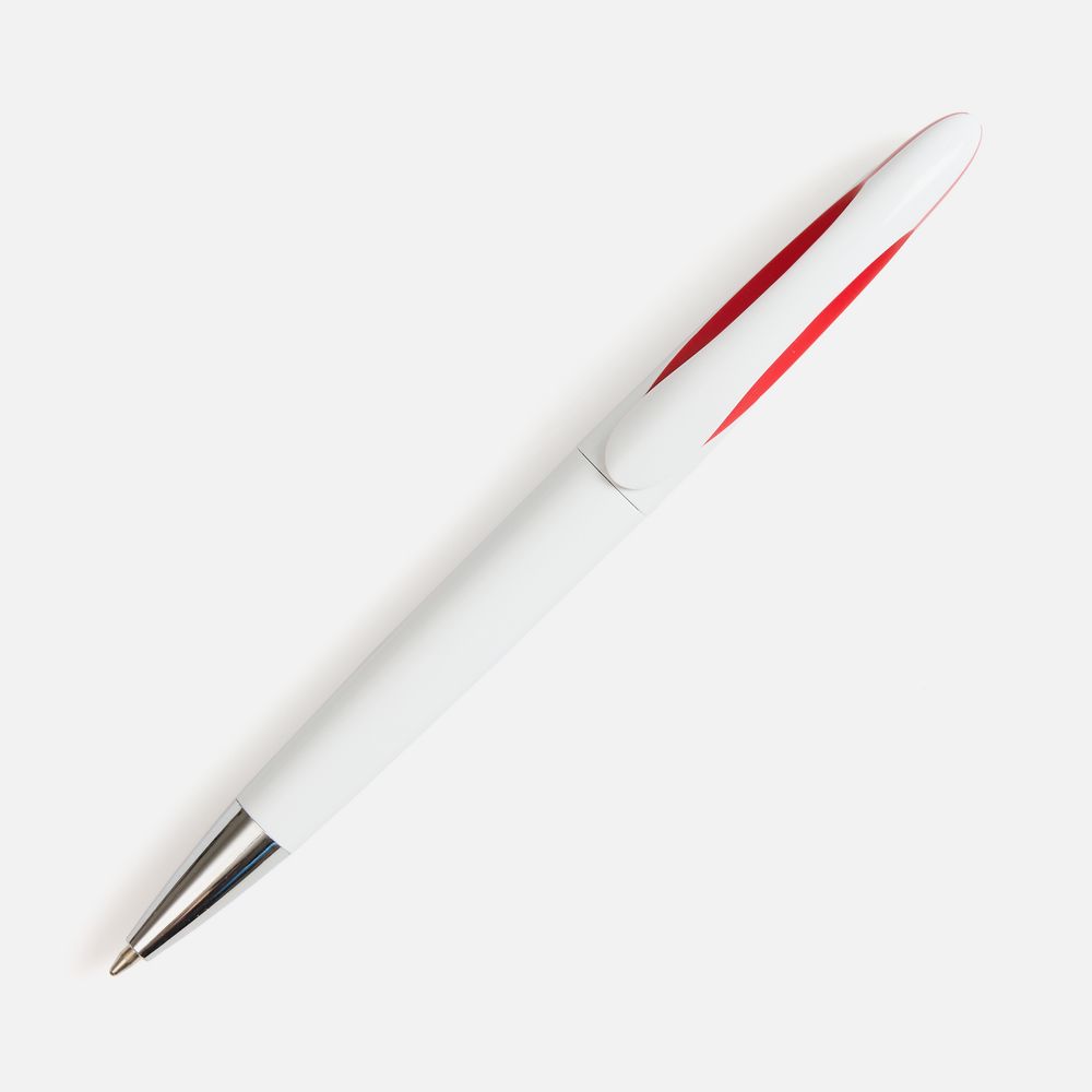 Ручка шариковая Nave, белая с красным — изображение 3