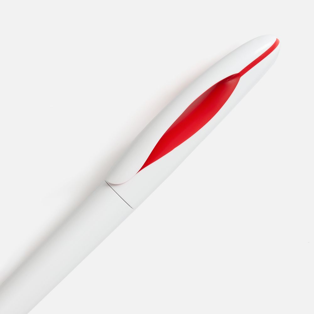 Ручка шариковая Nave, белая с красным — изображение 4