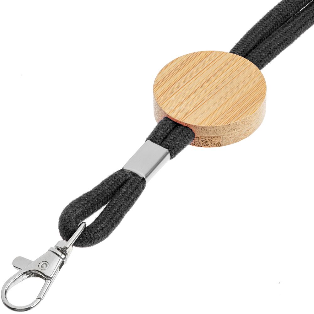 Шнурок для бейджа Tube Wood, черный — изображение 4