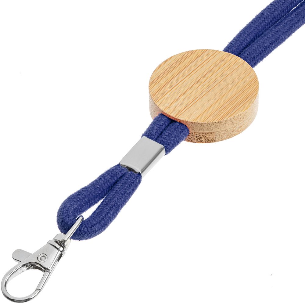 Шнурок для бейджа Tube Wood, синий — изображение 4