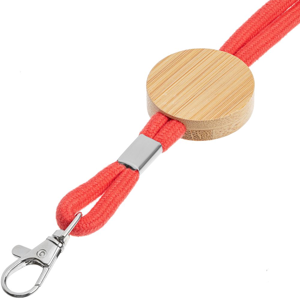 Шнурок для бейджа Tube Wood, красный — изображение 4