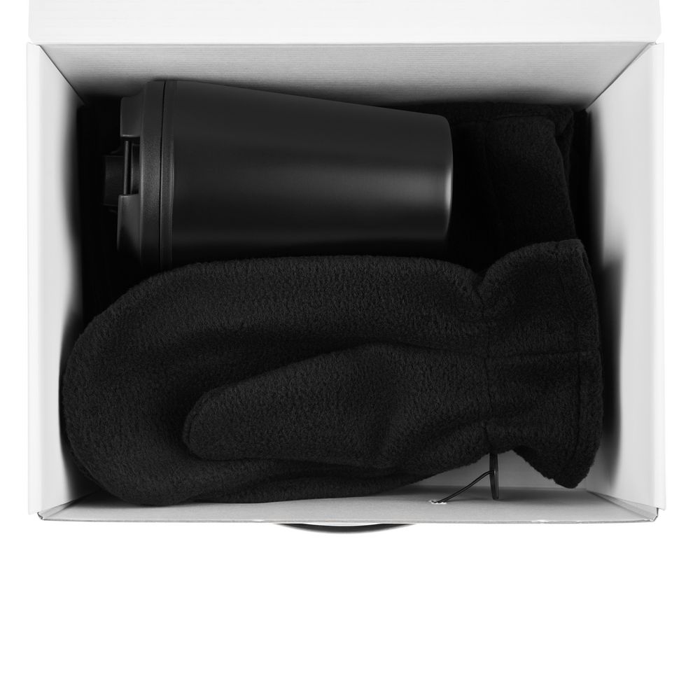 Набор Fleecy с термостаканом, черный — изображение 3