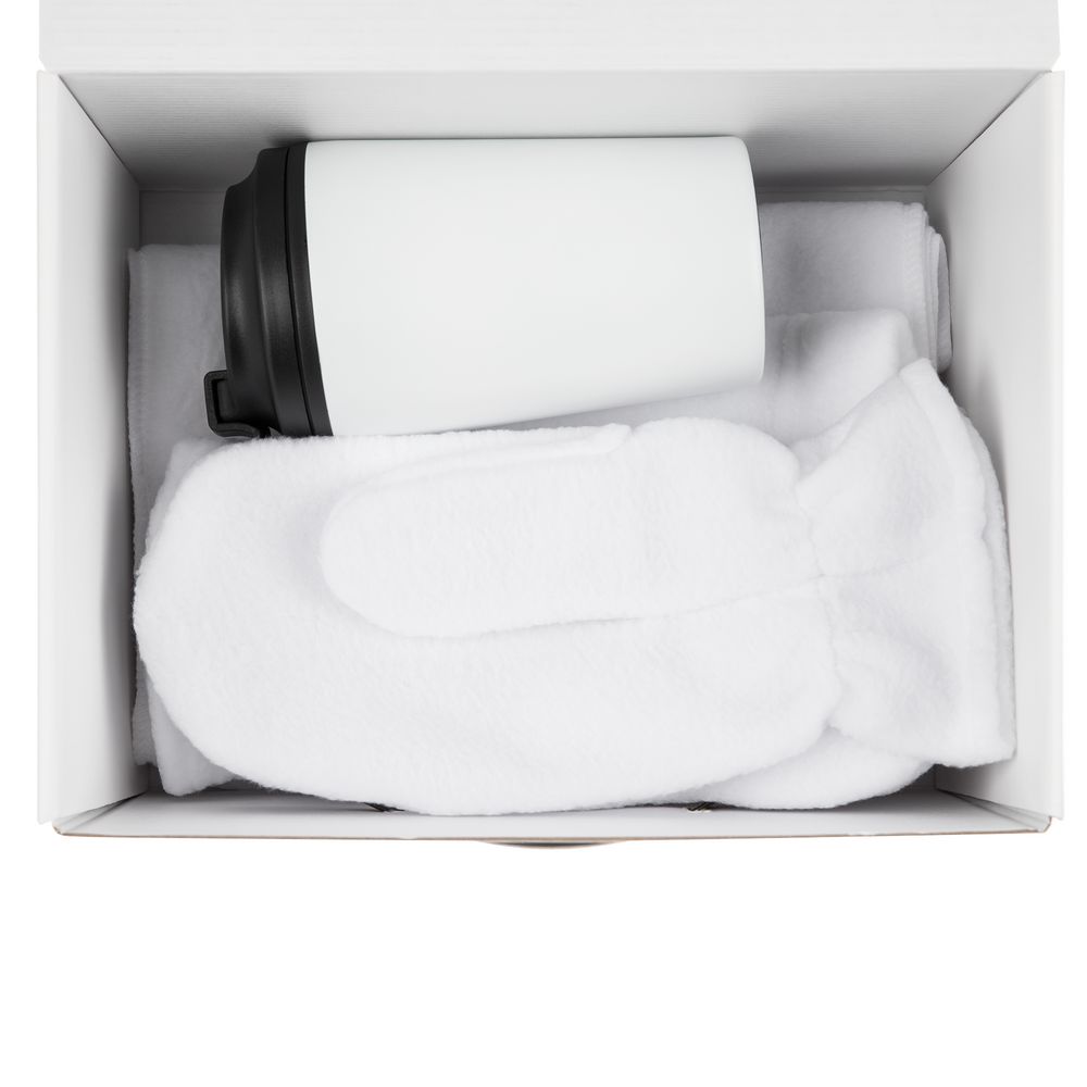 Набор Fleecy с термостаканом белый — изображение 3