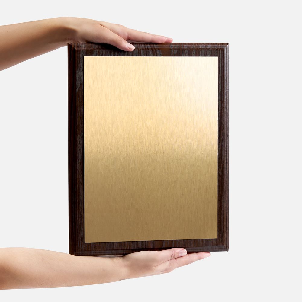 Плакетка Plaque XL, венге с золотистой пластиной — изображение 7