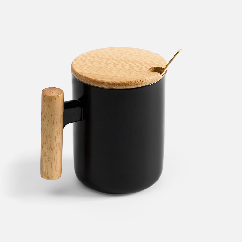 Кружка с ложкой Eco Fusion, черная — изображение 3