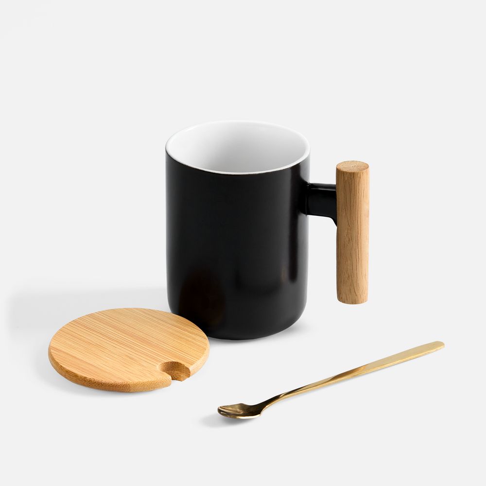 Кружка с ложкой Eco Fusion, черная — изображение 4